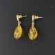 Amber earrings natural Baltic amber cognac